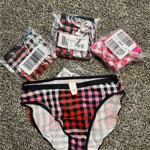 Victoria secret new hi leg briefs size medium- Pink & Red Plaid